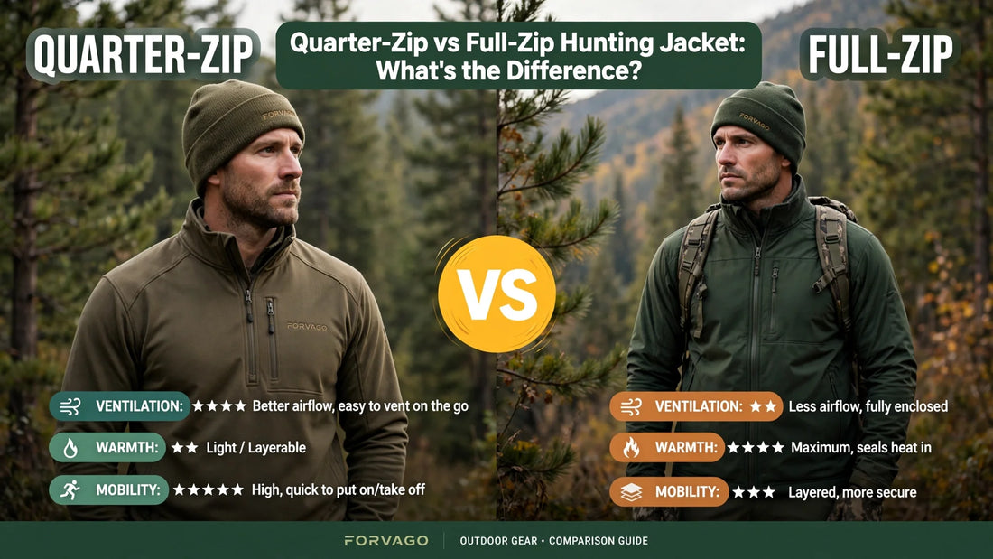 Quarter-Zip vs Full-Zip Hunting Jacket: What's the Difference? | Forvago