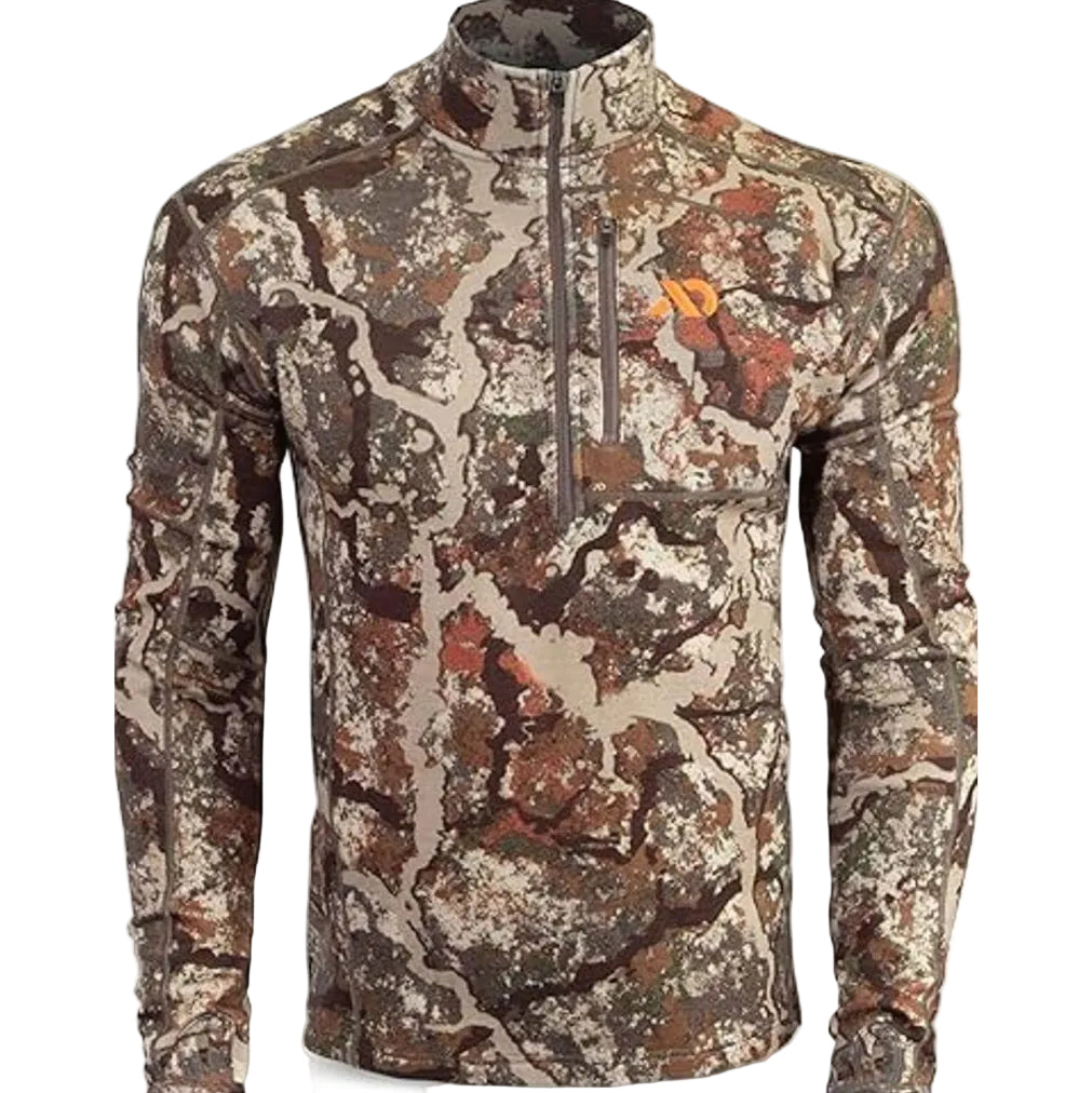 Men's Furnace Quarter Zip - Merino Camo Hunting Long Sleeve, Insulated Midlayer, Hunting Gear For Men