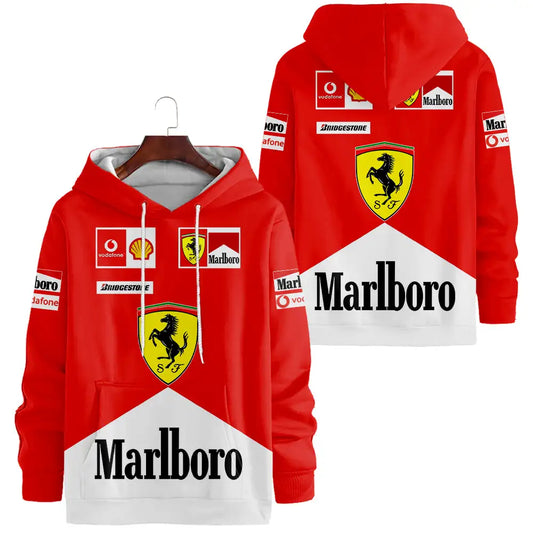 F1 Racing Ferra.ri Marlboro Team Hoodie 3D Apparel Full Printing